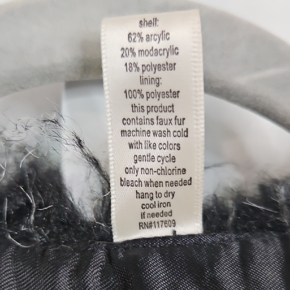 Belle Bird Elegant Black & Gray Faux Fur Vest Size Large - Picture 5 of 7